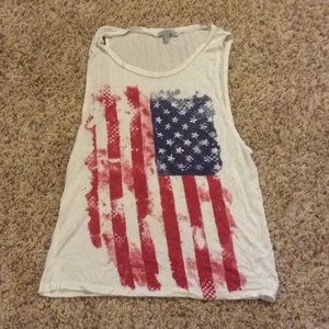 Charlotte Russe American flag flowy tank top